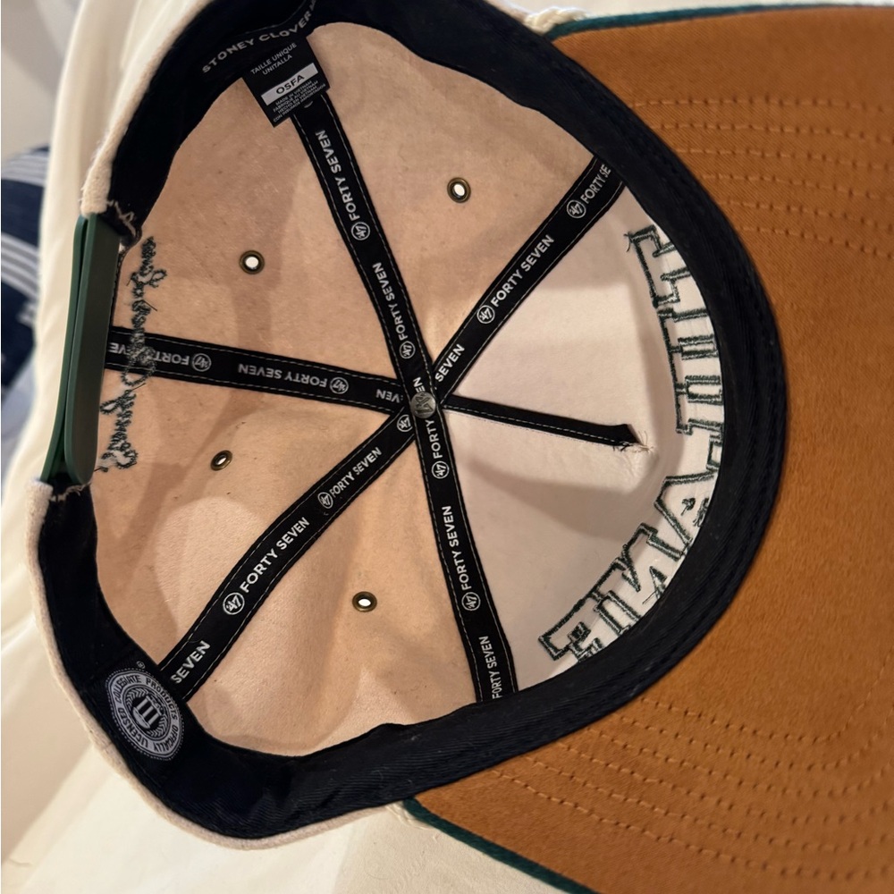 New NWOT Tulane University Bling ‘47 Stoney Clover Lane Baseball Cap Tan Green - Picture 4 of 8